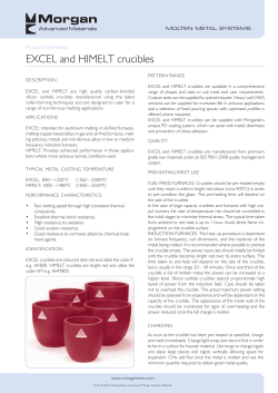 EXCEL and HIMELT crucibles - Morgan Molten Metals Systems
