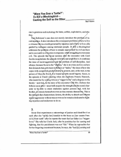 "Were You Ever a Turtle. : To Ki/! a Mockingbird-