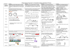 Calculation Policy - Burton Bradstock School
