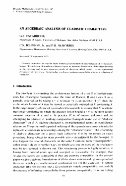 an algebraic analysis of cladistic characters