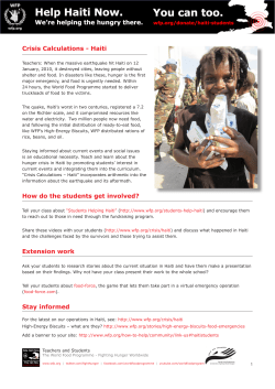 Crisis Calculations - Haiti How do the students get involved