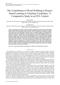 The Contribution of Word Webbing to Project