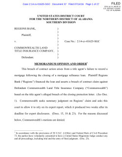 UNITED STATES DISTRICT COURT FOR THE