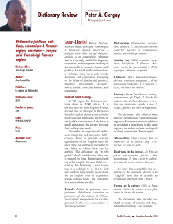 Jean-Daniel Katz`s Diction - Dictionary Review Peter A. Gergay
