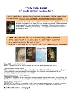 Book Report Guidelines - Trinity Valley School
