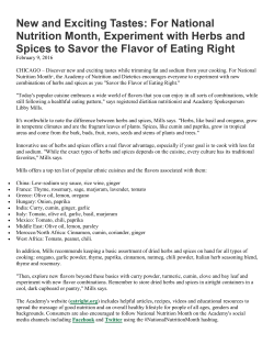 New and Exciting Tastes: For National Nutrition Month, Experiment