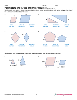 Perimeters and Areas of Similar Figures