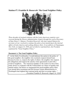 Station #7: Franklin D. Roosevelt: The Good Neighbor Policy