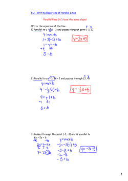 5.2--Writing Equations of Parallel Lines Parallel lines (//) have the