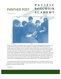 panther post - Pacific Boychoir Academy