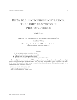 The light reactions in photosynthesis