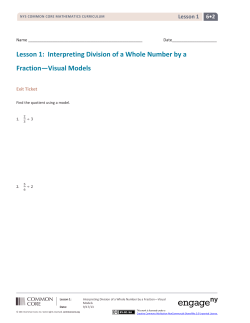 Lesson 1: Interpreting Division of a Whole Number by a Fraction