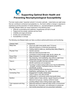 Supporting Optimal Brain Health and Preventing Neurophysiological