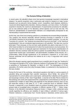 The Humane Killing of Zebrafish - EuFishBioMed