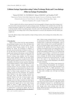 Lithium Isotope Separation using Cation Exchange Resin and Cross