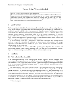 Format String Vulnerability Lab - Computer and Information Science