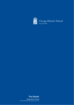 Admissions Infobook - George Heriot`s School