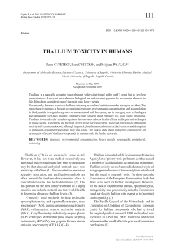 Thallium Toxicity in Humans