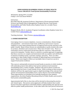 JOHNS HOPKINS BLOOMBERG SCHOOL OF PUBLIC HEALTH