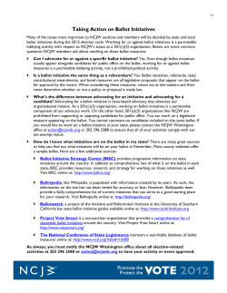 Taking Action on Ballot Initiatives