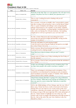 Chat Session Transcript - Tulane Admission