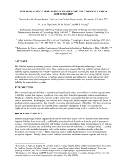 Towards a Long-Term Liability Framework for Geologic Carbon