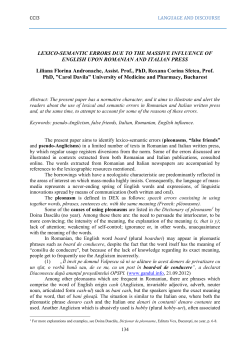 LEXICO-SEMANTIC ERRORS DUE TO THE MASSIVE INFLUENCE