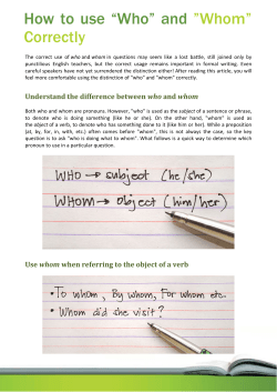 How to use &ldquo;Who&rdquo; and &rdquo;Whom&rdquo; Correctly