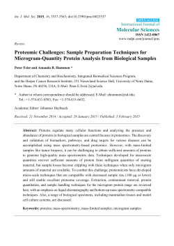 Proteomic Challenges: Sample Preparation Techniques for