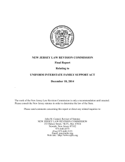 NEW JERSEY LAW REVISION COMMISSION Final Report Relating