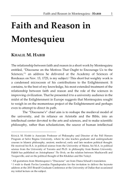 Faith and Reason in Montesquieu
