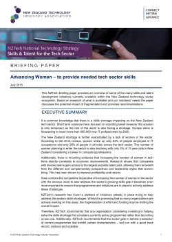 BRIEFING PAPER Advancing Women &ndash; to provide needed tech