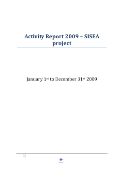 Activity Report 2009 &ndash; SISEA project - HKU