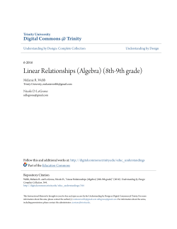 Linear Relationships (Algebra) (8th-9th grade)