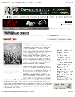 Schenck v. U.S. (1919) with questions 2