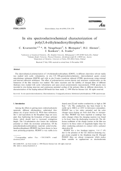 In situ spectroelectrochemical characterization of poly(3,4