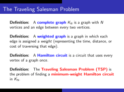 The Traveling Salesman Problem