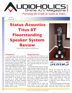 Status Acoustics Titus 8T Floorstanding Speaker System Review