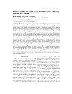 guidelines for the field evaluation of desert tortoise health