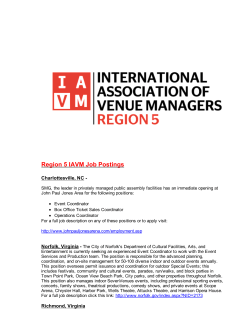 Region 5 IAVM Job Postings