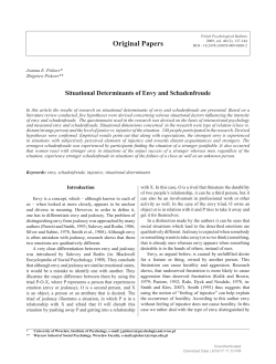 Situational Determinants of Envy and Schadenfreude