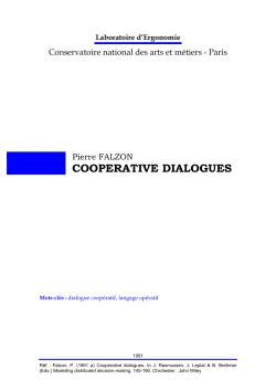 Cooperative dialogues - Cnam
