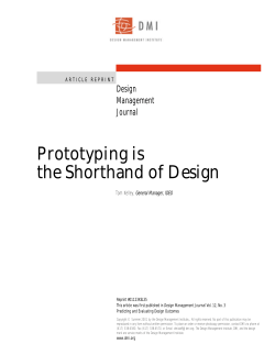 Prototyping is the Shorthand of Design