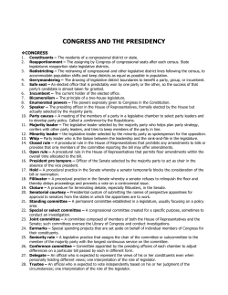 institutions: congress and the presidency