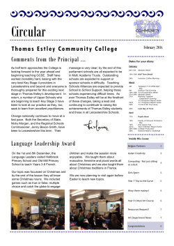 February 2016 Circular - Thomas Estley Community College