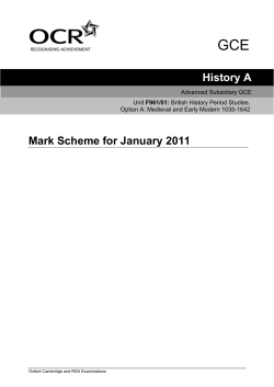 Mark scheme - Unit F961/01 - British history period studies