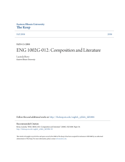 ENG 1002G-012: Composition and Literature - The Keep