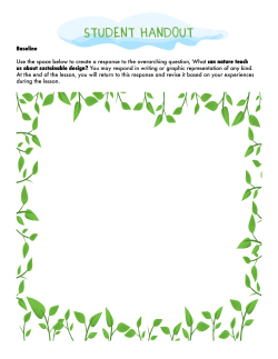 student handout - The Cloud Institute