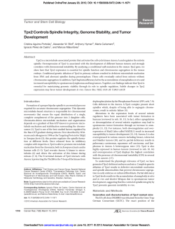 Tpx2 Controls Spindle Integrity, Genome