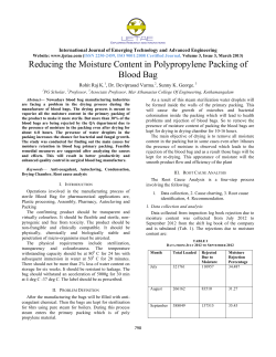 Reducing the Moisture Content in Polypropylene Packing